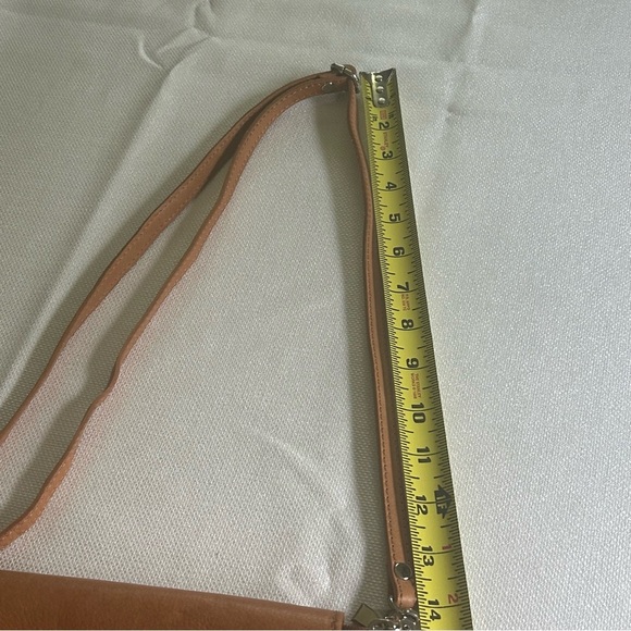 La Borsa Genuine Leather from Italy Crossbody/Wristlet Purse Tan Pale Pink - Picture 13 of 15